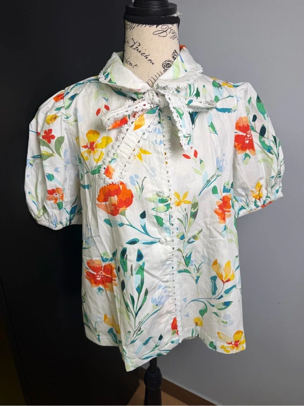 PROSPERINA WILLOW MULTI FLORAL PRINT COTTON TOP NWT Size S